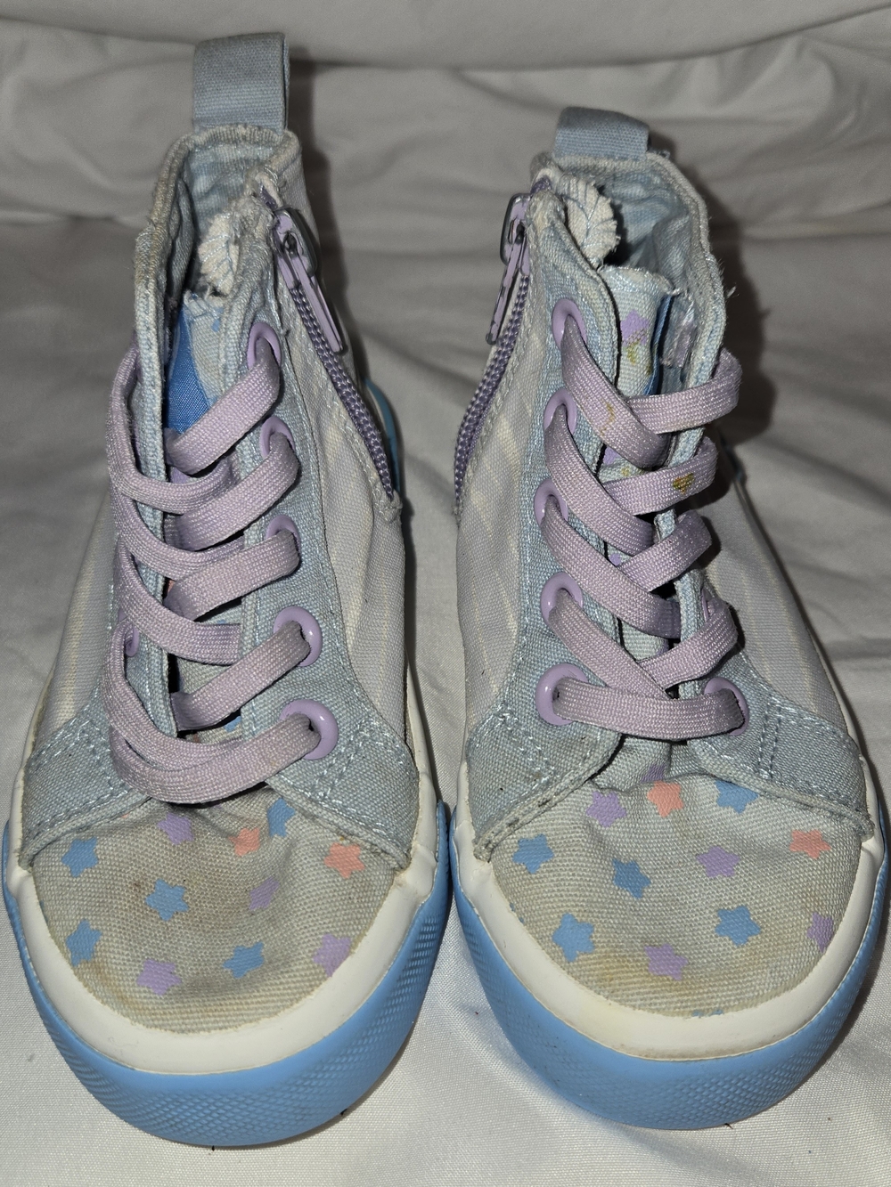 Bluey Kids Pastel Blue High-Top Sneakers with Star Print SZ 8